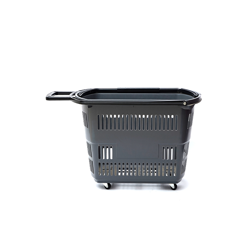 Carrello per la spesa piccolo a quattro ruote in plastica per supermercato