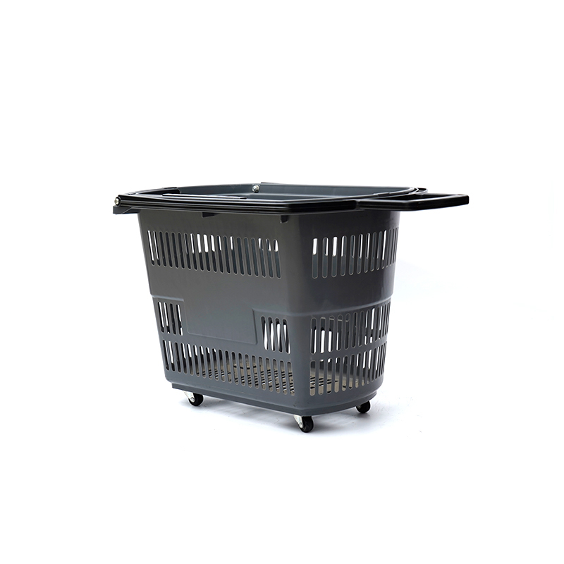 Carrello per la spesa piccolo a quattro ruote in plastica per supermercato