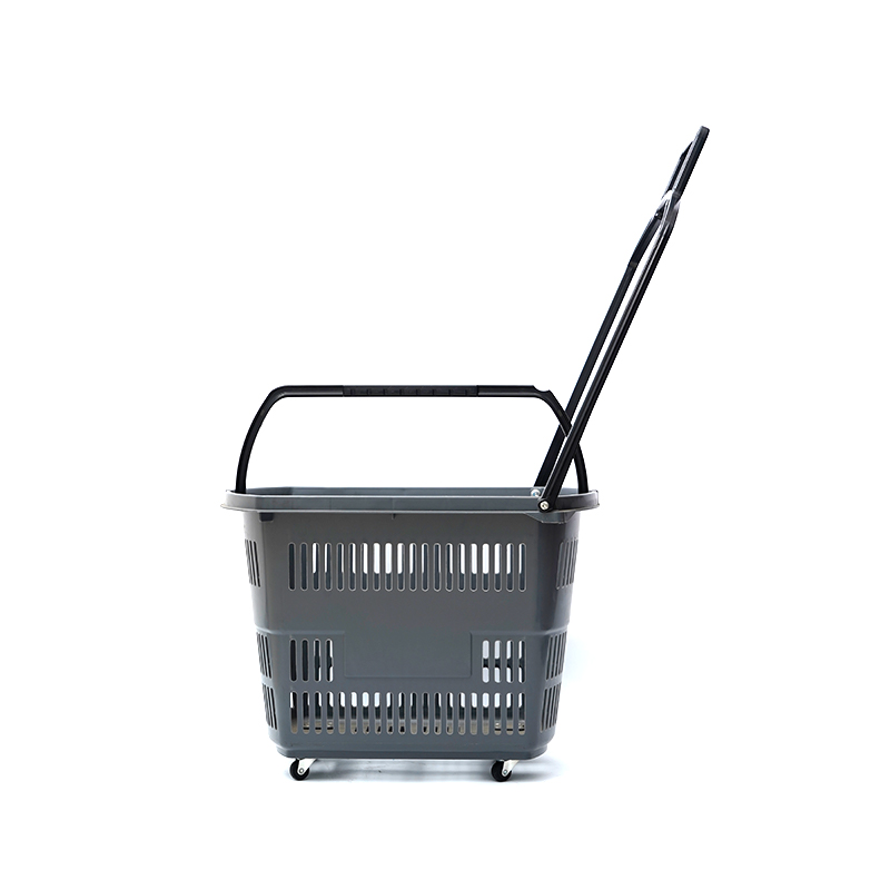 Carrello per la spesa piccolo a quattro ruote in plastica per supermercato
