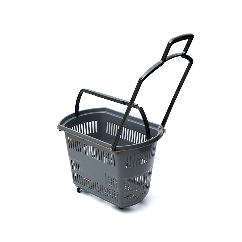 Carrello per la spesa piccolo a quattro ruote in plastica per supermercato